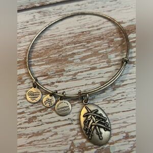 Alex and Ani Seven Swords Silver Charm Bangle Bracelet